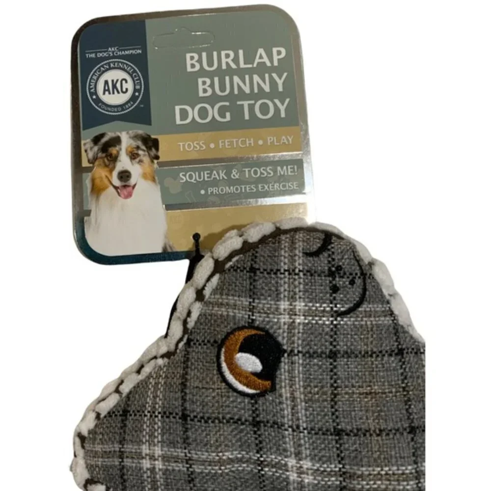 Dog Toss Toy European Home Bunny Rabbit Grey White Country Farmhouse Pla…